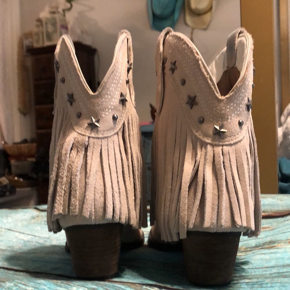 Very Volatile Genuine Suede Fringe Boho Booties - Picture 4 of 14